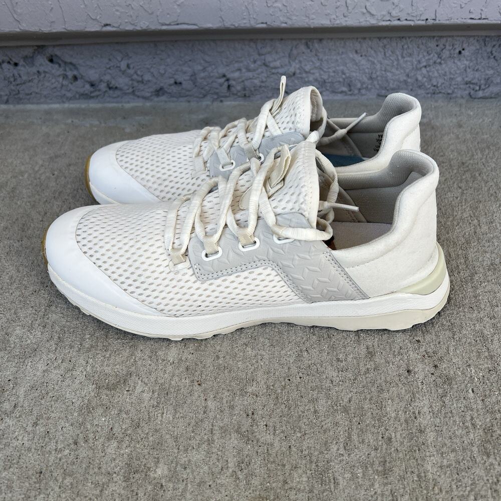 OluKai Wailuku Off White Gray Suede Mesh Comfort Sneakers Womens Size 11